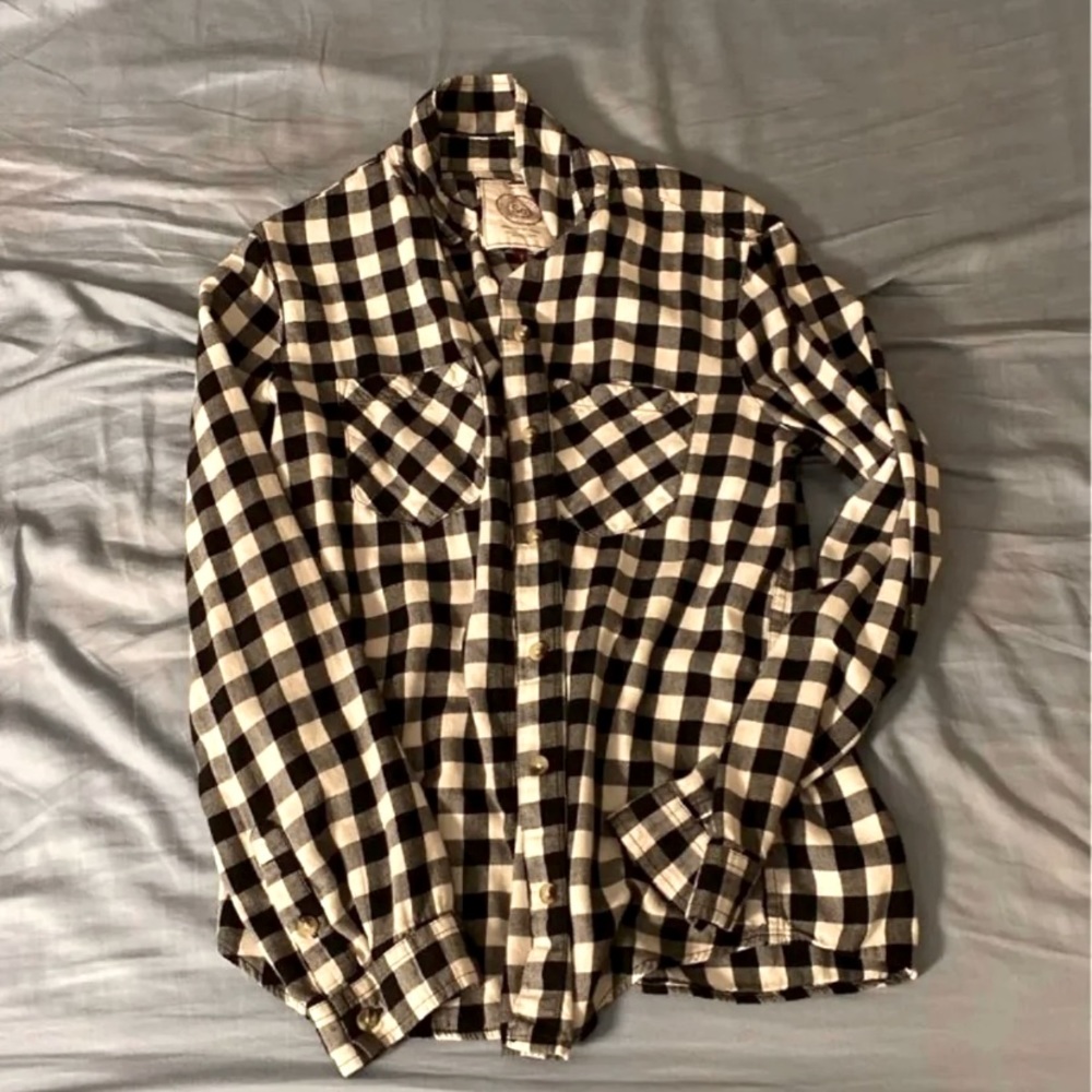 Black and White Plaid Shirt